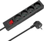 Rebel Prelungitor cu 4 prize, 3 m, tip francez, cu întrerupător (3x1, 5 mm), Rebel, negru (L-URZ3530-3-B)