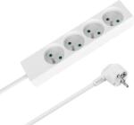 Rebel Prelungitor cu 4 prize, 2 m, tip francez, fără întrerupător (3x1, 5 mm), Rebel, alb (L-URZ3052-2-B)