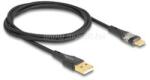 Delock USB 2.0 kábel A-típusú apa - USB Type-C apa gyors töltővel 60 W áttetsző 1 m (DL80760) (DL80760)