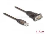 Delock Adapter A-típusú USB 2.0 - 1 x soros RS-232 D-Sub 9 tűs apa anyacsavarokkal 1, 5 m (DL62645) (DL62645)