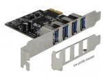 Delock USB 3.0 PCI Express Kártya, 4 x külső A-típusú anya csatlakozóval (DL90304) (DL90304)