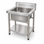 Aligvárom Inox ipari mosogató asztal 60x60x85 cm 1 mosogatómedencével nagykonyhai rozsdamentes bútor - hazravalo - 63 000 Ft
