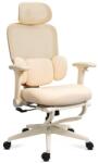 CHAIRS-ON Scaun ergonomic SYYT 9523 crem, mesh, suport picioare, tetieră și spătar rabatabil