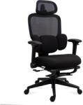 CHAIRS-ON Scaun ergonomic SYYT 9523 negru, mesh, suport picioare, tetieră și spătar rabatabil