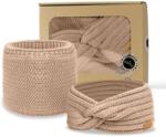 Bontis Set cadou: Bentiță încrucișată și guler călduros - Bej (gift-set-XII-biege)