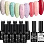NTN Premium 9x Hibrid lakk Ntn 5g Sugar Puff Collection Alap Top Set (zestaw lakierów hybrydowych do paznokci 5g)