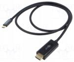 Goobay Kábel; Hdmi dugó, USB C dugó; Pvc; Hdmi 2.0, USB 3.1; 1m; fekete (75696)