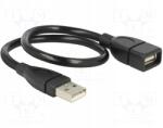 Delock Kábel; Usb 2.0; Usb A aljzat, USB A dugó; 0, 35m; fekete (83498)