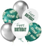 PartyPal Lufi latex, Happy Birthday, dollár, 6 db/csomag
