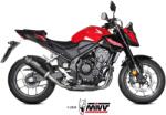  Tobă finală MIVV AK-1 pentru Honda CB 500 Hornet (2024-2025), oțel inoxidabil negru (00.73.H.093.LZK)