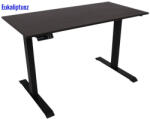  Elektromosan állítható magasságú íróasztal, PREMIUM, 4 memóriás, USB, FEKETE íróasztal Eukaliptusz színű, 120x70cm méretű asztallappal