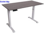  Elektromosan állítható magasságú íróasztal, BASIC, 4 memóriás, USB, FEHÉR íróasztal Szürkés tölgy színű, 120x60cm méretű asztallappal