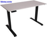  Elektromosan állítható magasságú íróasztal, BASIC, 4 memóriás, USB, FEKETE íróasztal Kasmir szürke színű, 120x60cm méretű asztallappal