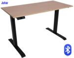  Elektromosan állítható magasságú, Bluetooth PREMIUM, 4 memóriás USB-s, FEKETE íróasztal - Juhar színű, 137x67cm méretű asztallappal