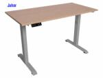  Elektromosan állítható magasságú íróasztal, PREMIUM, 4 memóriás, USB, SZÜRKE íróasztal - Juhar színű, 137x80cm méretű asztallappal