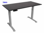  Elektromosan állítható magasságú íróasztal, PREMIUM, 4 memóriás, USB, SZÜRKE íróasztal - Fekete színű, 120x60cm méretű asztallappal