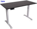  Elektromosan állítható magasságú íróasztal, PREMIUM, 4 memóriás, USB, FEHÉR íróasztal Fekete színű, 120x60cm méretű asztallappal