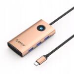 ORICO Dokkoló állomás 6in1 Usb-c Usb-a Usb-c Hdmi RJ45 Pd 100 W 4K 30Hz rózsaszín (PW11-6PR-RG-EP)