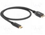 Delock Kábel; Usb B micro dugó, USB C dugó; 0, 5m; fekete; 22AWG, 30AWG (83676)
