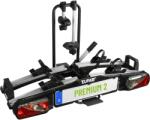 EUFAB 11521 suport de biciclete PREMIUM 2, potrivit pentru biciclete electrice, complet pre-asamblat, protectie antifurt, pentru 2 biciclete, pentru cupla remorca, negru, argintiu (11521)