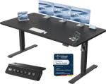 JUMMICO Birou reglabil pe înălțime JUMMICO cu port de încărcare USB, birou electric reglabil pe înălțime 180 x 80 cm, masă stand-sit, birou standing, masă de calculator reglabilă, birou standing, negru - 0403