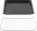 ICQN Tava de copt ICQN 455 × 375 × 30 mm cu set de grilaj, compatibila cu Bosch, Siemens, Constructa & Neff, tava de copt emailata si grila cromata pentru cuptor si aragaz - Yak0017-grillOT04 (Yak0017-gril
