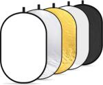 NEEWER Reflector 5 în 1 24"x36"/60x90cm Reflector de lumină pentru fotografie, multidisc portabil pliabil cu geantă - Difuzor translucid, argintiu, auriu, negru, alb pentru studio și iluminat în aer liber - 