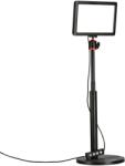 Rollei Lumis Key-Light, lumină video LED incl. Trepied de masă cu telecomandă pe cablu pentru iluminarea fluxurilor video și conferințe 28555 negru (28555)