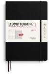 Leuchtturm1917 calendar săptămânal 2027 Compoziție (B5) cu caiet, cu linii - planificator de întâlniri engleză, negru, cartonat, 178 x 254 mm, ianuarie-decembrie 2027, prezentare săptămânală în stânga + pagina de no