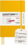Leuchtturm1917 Calendar săptămânal 2027 mediu (A5) cu carnet - Jurnal german, floarea soarelui, copertă moale, ianuarie-decembrie 2027, prezentare generală săptămânală în stânga + pagină cu note în dreapta - 400070 