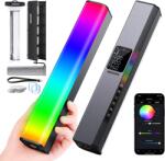 NEEWER Lumină video LED NEEWER Stick de lumină RGB, bară tactilă și control APP, stick magnetic de mână RGB, lumină LED color CRI98+ 3200K~5600K cu baterie de 6400mAh, stick LED cu 17 scene, RGB1 (argintiu)