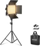 NEEWER Lumină video LED bicoloră NEEWER cu suport trepied Barndoors Lumină profesională pentru panou video cu 660 LED-uri 3200K-5600K, 3300lx/1m reglabil CRI96+ pentru înregistrare video, streaming și fotogr
