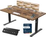 JUMMICO Birou reglabil pe înălțime cu port de încărcare USB, birou electric reglabil pe înălțime 180 x 80 cm, masă stand-sit, birou standing, masă de calculator reglabilă, birou standing, maro - 0403