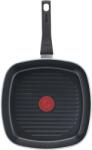 Tefal Tigaie grill Tefal Easy Cook & Clean 26x26 cm, înveliș antiaderent, tigaie durabilă pentru friptură, semnal termic la temperatura ideală de prăjire, NU este potrivită pentru inducție, Fabricat în Fran