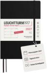 Leuchtturm1917 Calendar săptămânal 2027 Mediu (A5) - Germană, Negru, Coperți moale, 145 x 210 mm, 12 luni - ianuarie-decembrie 2027, 1 săptămână pe pagină dublă, hârtie de 80 g/m2 cu compatibilitate ridicată cu cern
