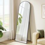 SONGMICS Oglindă de sine stătătoare, de 160x50 cm, cadru din aliaj de aluminiu, sticlă securizată, pentru dormitor, sufragerie, dressing, negru intens LFM031B01 (LFM031B01V2)