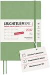 Leuchtturm1917 Calendar săptămânal 2027 mediu (A5) - germană, salvie, copertă moale, 145 x 210 mm, 12 luni - ianuarie-decembrie 2027, 1 săptămână pe pagină dublă, hârtie de 80 g/m2 cu compatibilitate ridicată cu cer