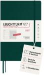 Leuchtturm1917 Calendar săptămânal 2027 Compoziție (B5) cu caiet - Planificator de întâlniri german, Verde pădure, ianuarie-decembrie 2027, Prezentare generală săptămânală în stânga + Pagina de note în dreapta - 400