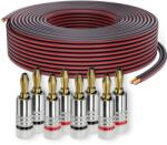 PureLink Cablu difuzor PureLink OFC 2x2, 50mm2 (0, 20mm), 20, 0m, negru cu caracteristică roșie, set cu 8 mufe banane - SE-SP062-020-B08 (SE-SP062-020-B08)