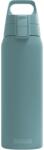 SIGG - Sticlă de băut izolată - Termos Shield Therm One Morning Blue Băuturi carbogazoase - Etanșă - Lavabilă în mașina de spălat vase - Fără BPA - Oțel inoxidabil 90% reciclat - Gri albastru - 0.75L - 602