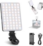 NEEWER Lumină pentru selfie cu clips de bază compatibilă cu iPhone, lumină video LED reîncărcabilă de 2000 mAh cu clemă pentru telefon mobil pentru cameră web computer, laptop, conferințe video cu zoom, foto