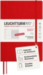 Leuchtturm1917 calendar săptămânal 2027 mediu (A5) cu caiet - planificator de întâlniri german, cireș, copertă moale, ianuarie-decembrie 2027, prezentare săptămânală în stânga + pagina de note în dreapta - 400068 (4