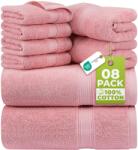 Utopia Towels Set de prosoape premium Utopia Towels, 8 piese, 2 prosoape de baie, 2 prosoape de mâini și 4 prosoape de față, 100% bumbac pieptănat 600 g/m2, pentru sală, hotel și spa (roz prăfuit) - UT0877 (UT0877) Prosop