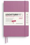 Leuchtturm1917 Planificator săptămânal 2027 Medium (A5) - Franceză, Dusty Rose, 210 x 145 mm, ianuarie-decembrie (12 luni), prezentare generală săptămânală cu grilă orară 7: 00 a. m. - 22: 00 p. m. pe coloană, carto