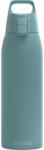 SIGG - Sticlă izolată pentru băuturi - Termos Shield Therm One Morning Blue băuturi carbogazoase - Etanșă - Lavabilă în mașina de spălat vase - Fără BPA - 90% oțel inoxidabil reciclat - Gri albastru - 1L -