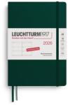 Leuchtturm1917 372530 Calendar săptămânal mediu (A5) 2026, 12 luni, verde pădure, germană (372530)