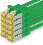 1aTTack. de Cablu de rețea Cat. 7 3, 0 m verde pachet de 10 Cablu Ethernet Cat7 Cablu LAN de rețea Cablu brut 10 Gb s SFTP PIMF LSZH set cablu patch cu mufă Rj 45 Cat. 6a - 4251073617046