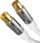 KabelDirekt - Cablu antenă 4K (coaxial) - 15m - mufă/priză, alb - 1632 (1632)
