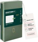 Leuchtturm1917 Calendar trimestrial zilnic 2027 cu puncte, buzunar (A6), copertă flexibilă, set de 4 (1 calendar pe trimestru), nuanțe de verde, prezentare generală a calendarului 2027, planificare pe 12 luni, fazel