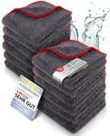 Glart 443TP4 Set de 12 cârpe din microfibră - 600 GSM - 40x40 cm - Lavete pufoase pentru lustruire auto pentru uscare și îngrijire - ultra moi, fără scame și absorbante - pentru îngrijirea mașinii, motocicl